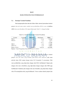 BAB V HASIL PENELITIAN DAN PEMBAHASAN 5.1. Deskripsi