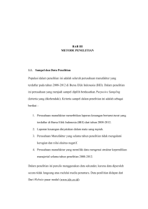 BAB III METODE PENELITIAN 1.1. Sampel dan Data Penelitian
