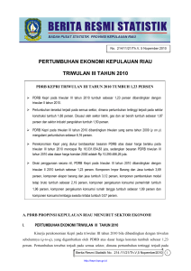 pertumbuhan ekonomi kepulauan riau triwulan iii tahun