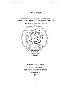TUGAS AKHIR PRARANCANGAN PABRIK FORMALDEHID DARI