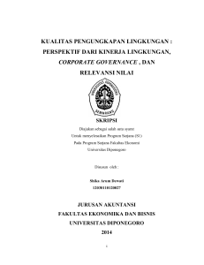 kualitas pengungkapan lingkungan : perspektif dari kinerja