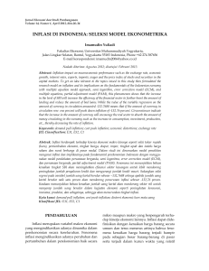 inflasi di indonesia: seleksi model ekonometrika