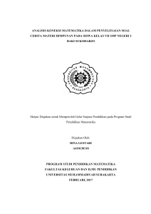 ANALISIS KONEKSI MATEMATIKA DALAM PENYELESAIAN SOAL