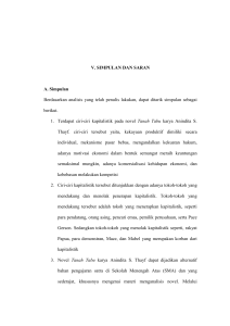 V. SIMPULAN DAN SARAN A. Simpulan Berdasarkan analisis yang