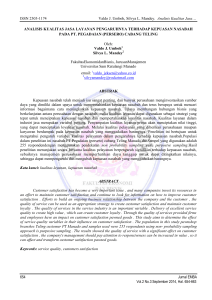 ANALISIS KUALITAS JASA LAYANAN PENGARUHNYA