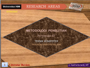 RESEARCH AREAS Literatur Review