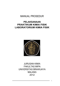 MP-Pelaksanaan Praktikum Kimia Fisik - kimia ub