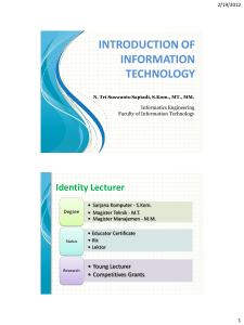 introduction of information technology