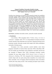 Dampak Pendidikan Matematika Realistik terhadap