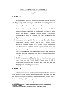 SIMPULAN, IMPLIKASI DAN REKOMENDASI BAB