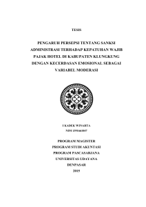 pengaruh persepsi tentang sanksi administrasi terhadap kepatuhan