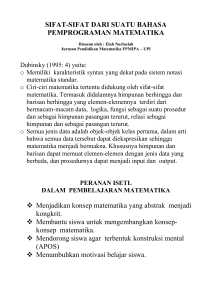 sifat-sifat dari suatu bahasa pemprograman matematika