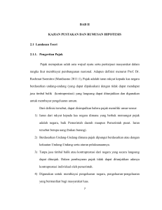 BAB II KAJIAN PUSTAKAN DAN RUMUSAN HIPOTESIS 2.1