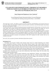 analisis pengaruh persepsi harga, promosi, dan distribusi terhadap