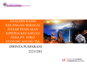 ANALISIS RASIO KEUANGAN SEBAGAI DASAR PENILAIAN