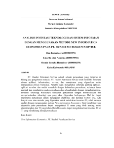 analisis investasi teknologi dan sistem informasi dengan