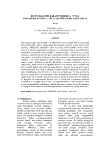 ide-ide pluralistik, al-Qara>fi>, fatwa>, mufti>, mustafti