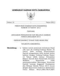 lembaran daerah kota samarinda - BPK RI Perwakilan Propinsi