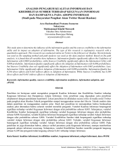 analisis pengaruh kualitas informasi dan kredibilitas sumber