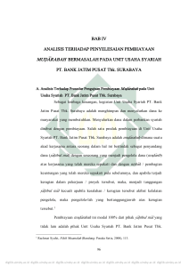 BAB IV ANALISIS TERHADAP PENYELESAIAN PEMBIAYAAN MUD