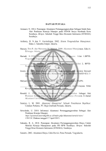 113 DAFTAR PUSTAKA Antasari, N. 2014. Penerapan Akuntansi