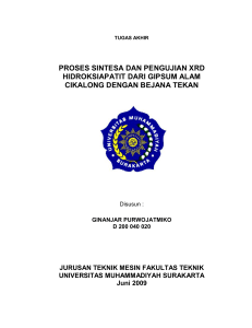 proses sintesa dan pengujian xrd hidroksiapatit dari gipsum alam