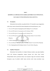 lxix BAB V KESIMPULAN, IMPLIKASI MANAJERIAL