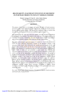 brand equity analysis of influence on decisions to purchase products