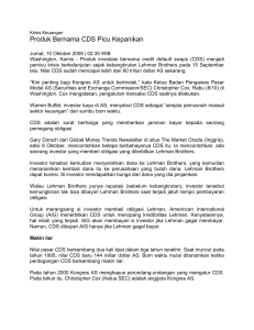 Produk Bernama CDS Picu Kepanikan