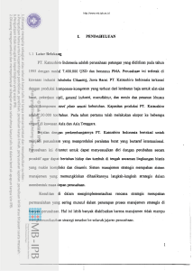 I. PENDAHULUAN 1.1 Latar Belakang PT. Katsushiro