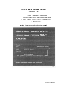 SCOPE OF SPATIAL / REGIONAL ANALYSIS