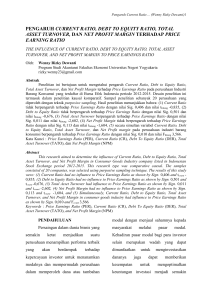 pengaruh current ratio, debt to equity ratio, total asset turnover, dan