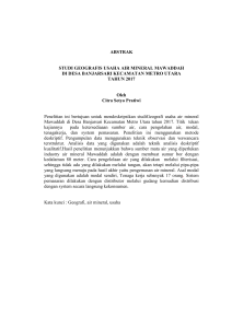 ABSTRAK STUDI GEOGRAFIS USAHA AIR MINERAL MAWADDAH