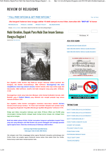 REVIEW OF RELIGIONS Nabi Ibrahim, Bapak Para