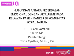 hubungan antara kecerdasan emosional dengan altruisme pada