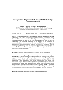 Hubungan Gaya Belajar Kinestetik Dengan Efektivitas