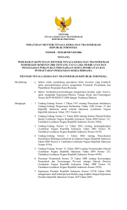 PerMenakerTrans Nomor 8 Tahun 2006 tentang Pembuatan dan