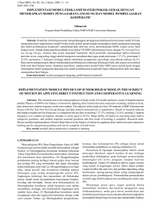 implementasi modul fisika smp materi pokok gerak