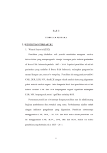 BAB II TINJAUAN PUSTAKA 2.1 PENELITIAN TERDAHULU 1