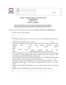 UJIKOM 1 DTH2F3 TEKNIK TRANSMISI RADIO SEPTEMBER 2017