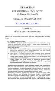 PENGEJEKAN TERHADAP YESUS - Pdt. Budi Asali, M.Div.