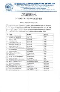 pengumuman beasiswa mahasiswa baru tahun 2017