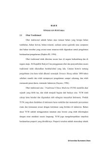 BAB II TINJAUAN PUSTAKA 2.1 Obat Tradisional Obat tradisional