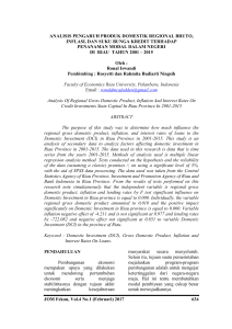 ANALISIS PENGARUH PRODUK DOMESTIK REGIONAL BRUTO