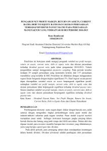 pengaruh net profit margin, return on assets, current ratio, debt to