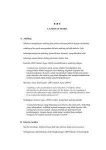 BAB II LANDASAN TEORI A. Auditing Sebelum mempelajari