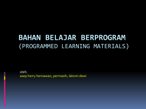 bahan belajar berprogram (programmed learning