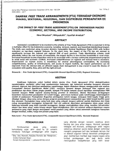 Dampak free trade arrangements (FTA) terhadap