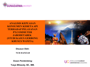 analisis kepuasan konsumen kereta api terhadap pelayanan pt