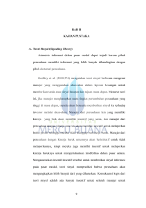 BAB II KAJIAN PUSTAKA A. Teori Sinyal ( Signaling Theory